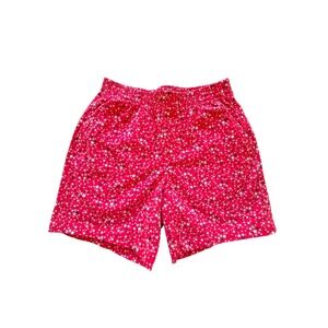 Lands‎ End Womens Red Star Print Mid Rise Elastic Waist Shorts Size 6 517770